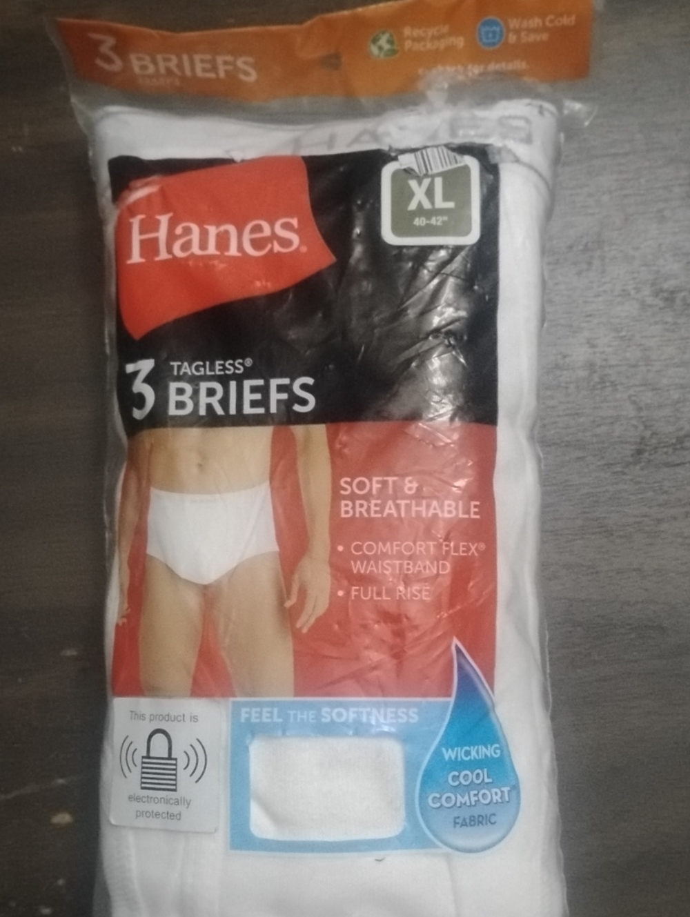 Hanes Men's White Tagless Briefs - 3 Pack (XL)